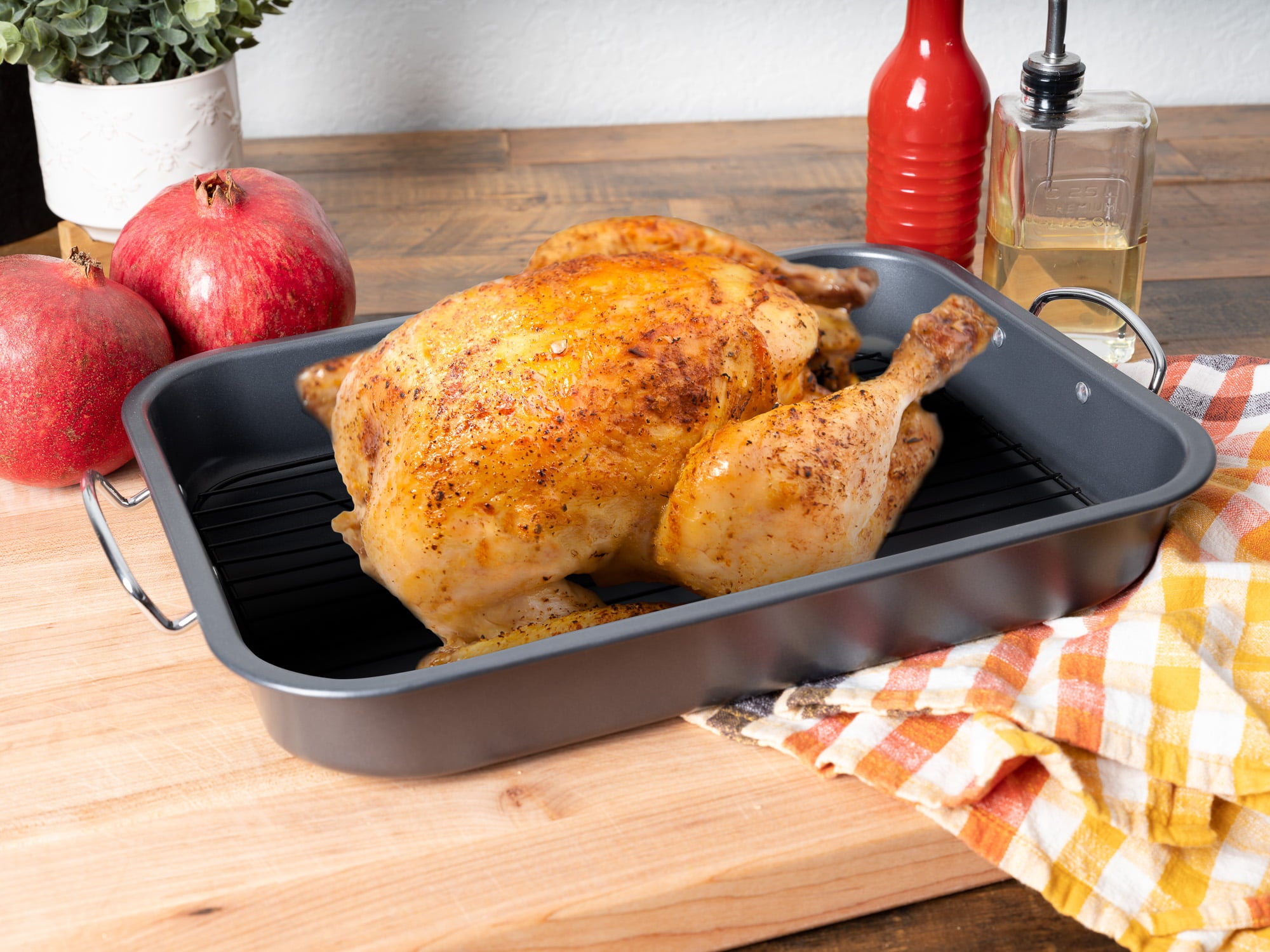 Imperial Home 15” x 11" Roasting Pan with Flat Rack