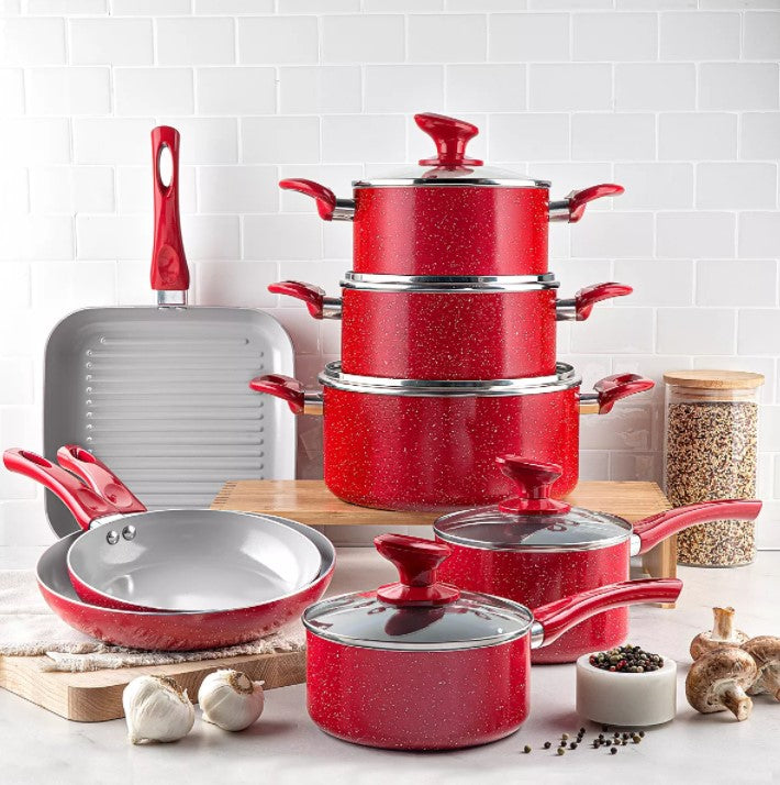 Farmhouse 13-Pc. Ceramic Nonstick Coating Cookware Set