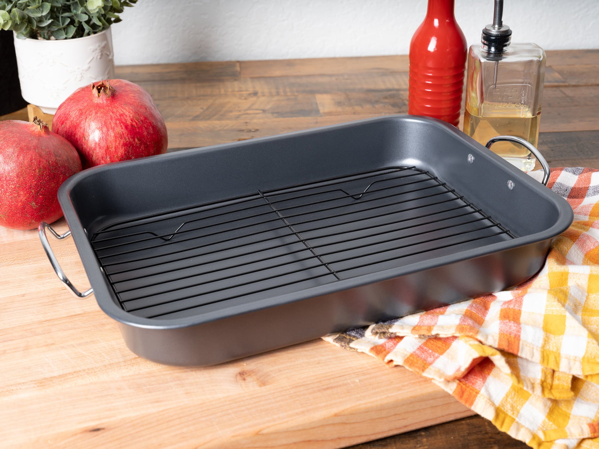 Imperial Home 15” x 11" Roasting Pan with Flat Rack