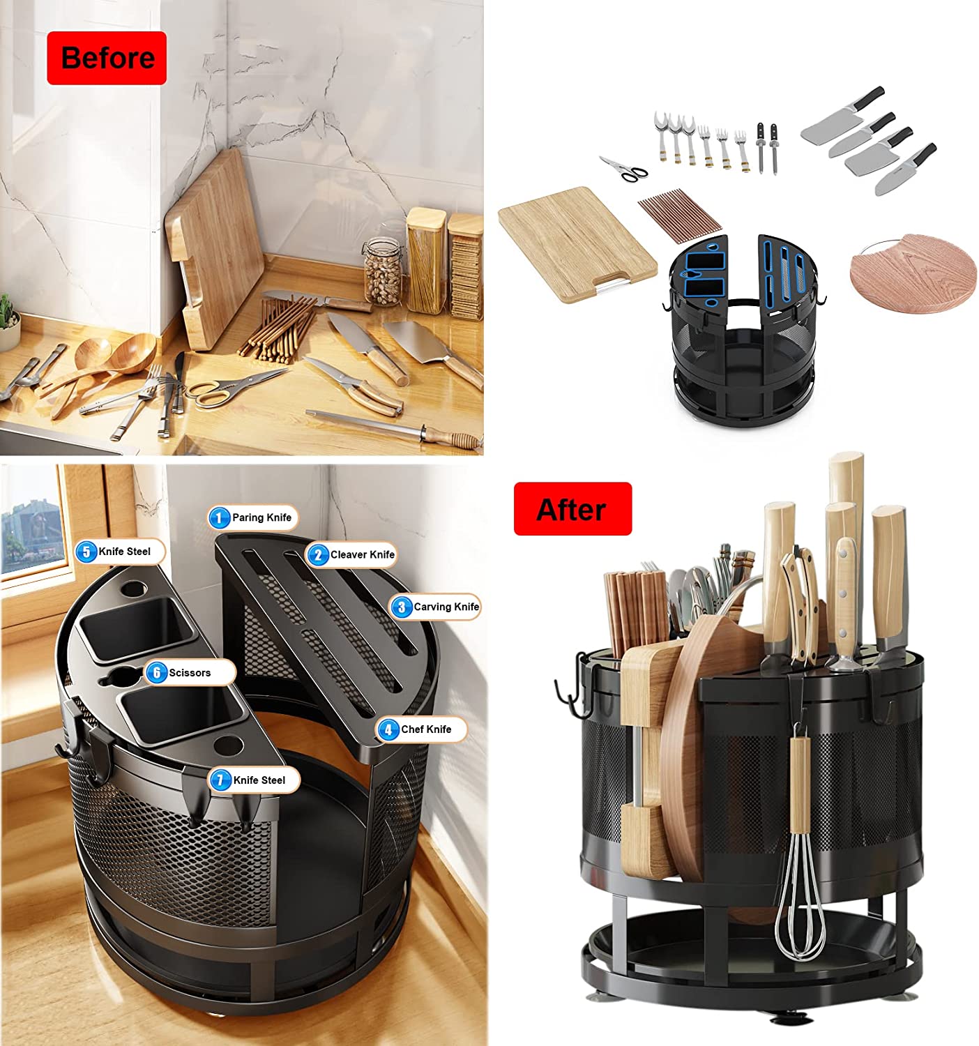 Nordic Ware Rotating Universal Knife Block Without Knives