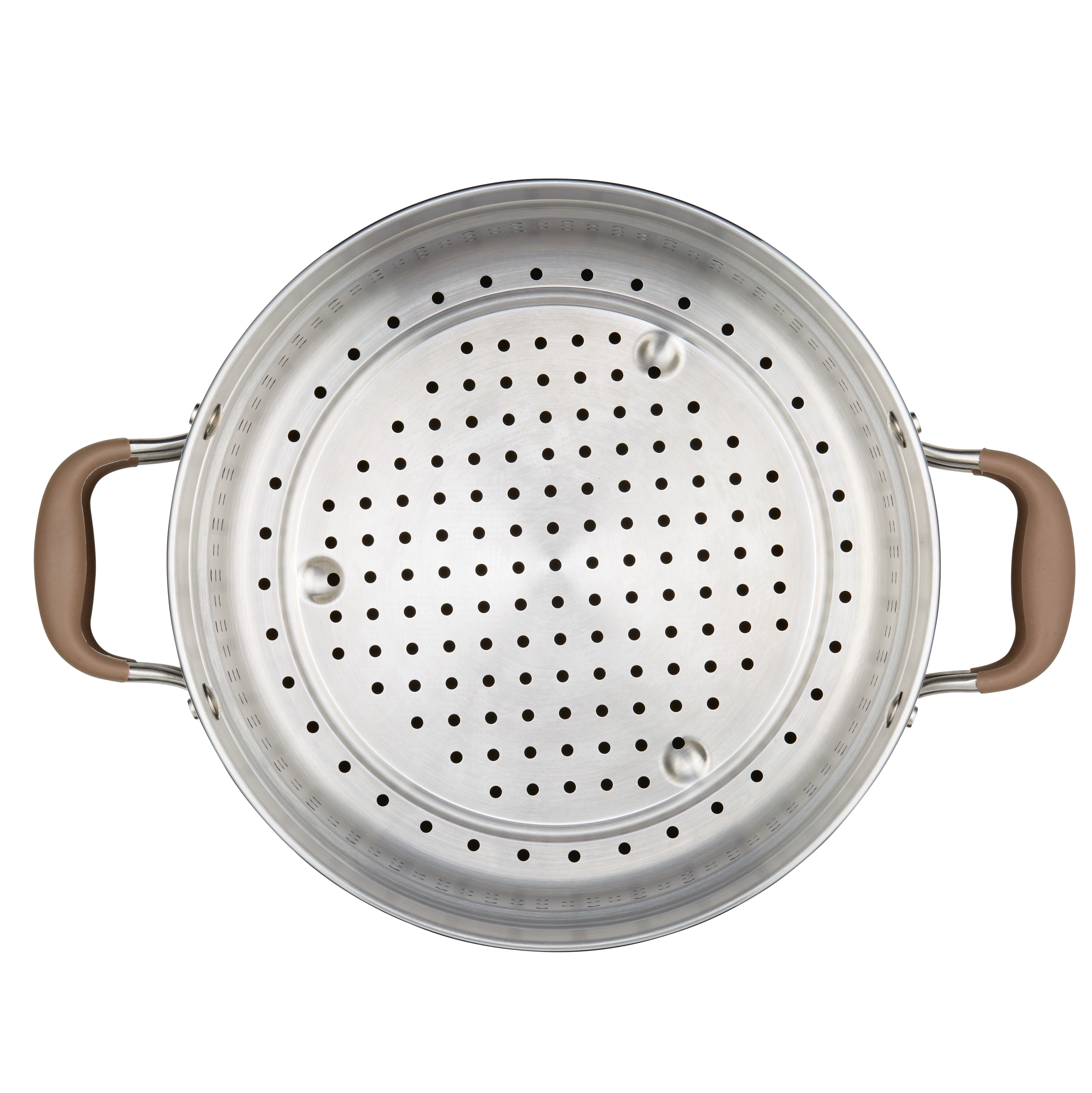Anolon Advanced Umber Hard-Anodized Dutch Oven Multipurpose Steamer Set, 8.5 Quart, Light Brown