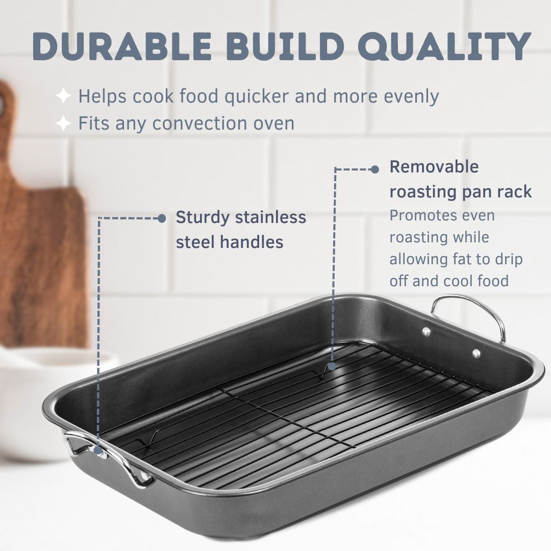 Imperial Home 15” x 11" Roasting Pan with Flat Rack