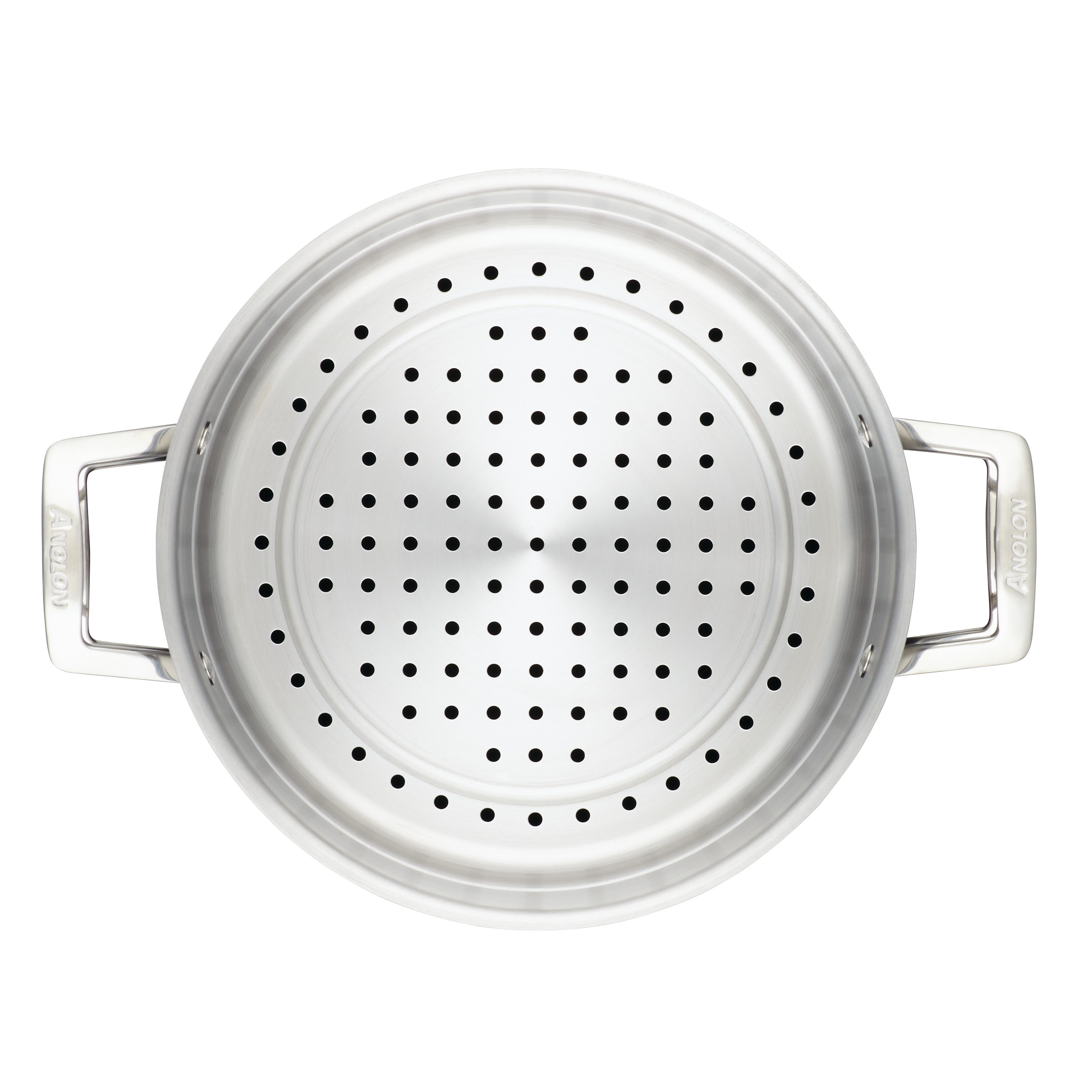 Anolon Authority Hard-Anodized Non-stick Covered Dutch Oven with Steamer Insert, 5 Quart, Gray