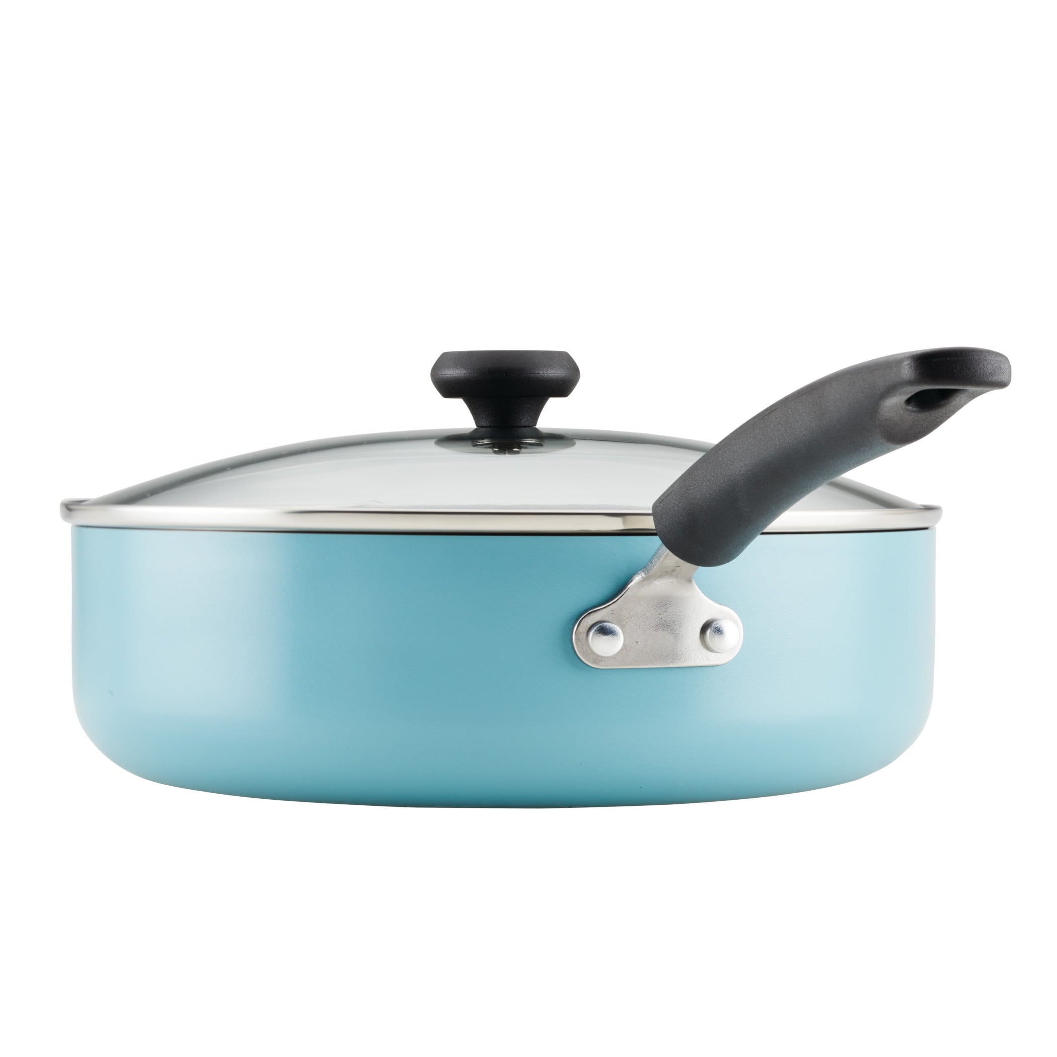 Farberware 20 Pc Easy Clean Aluminum Nonstick Cookware Pots and Pans Set, Aqua