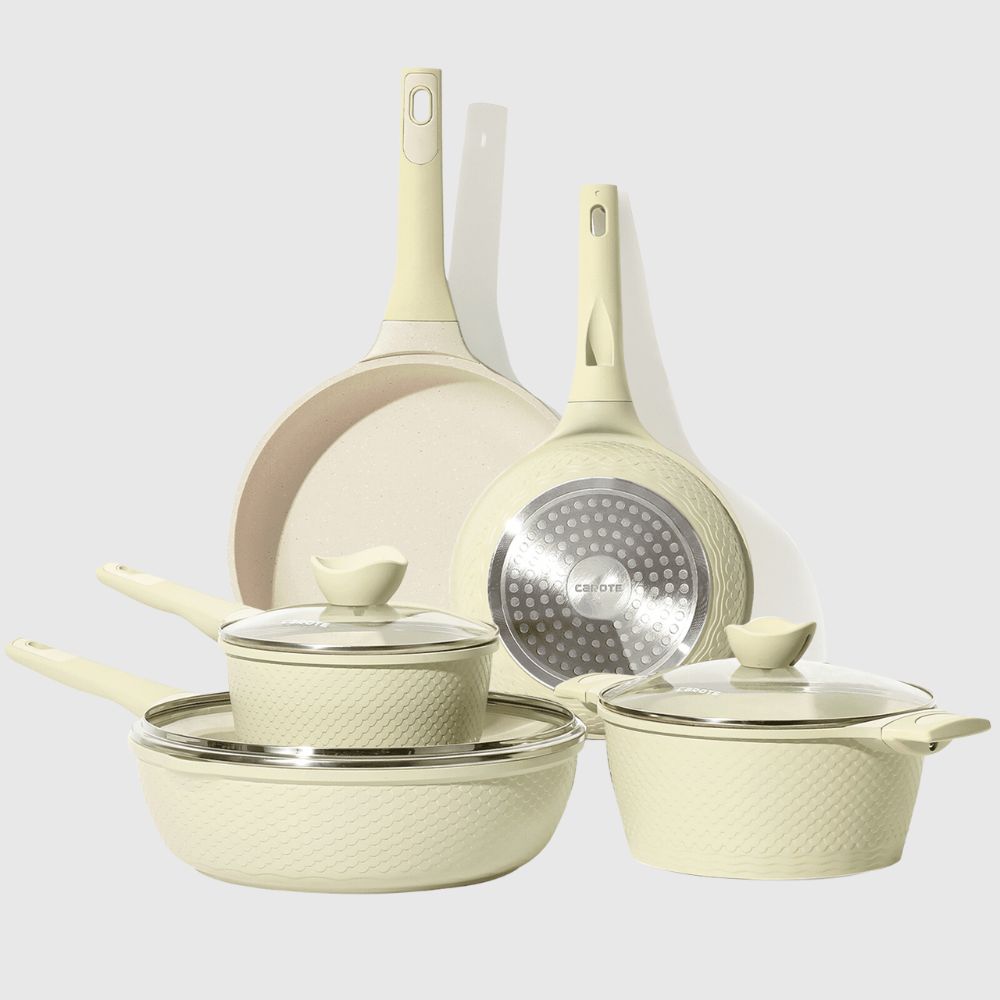 Carote Nonstick Pots and Pans Set, 8 Pcs Non Stick Cookware