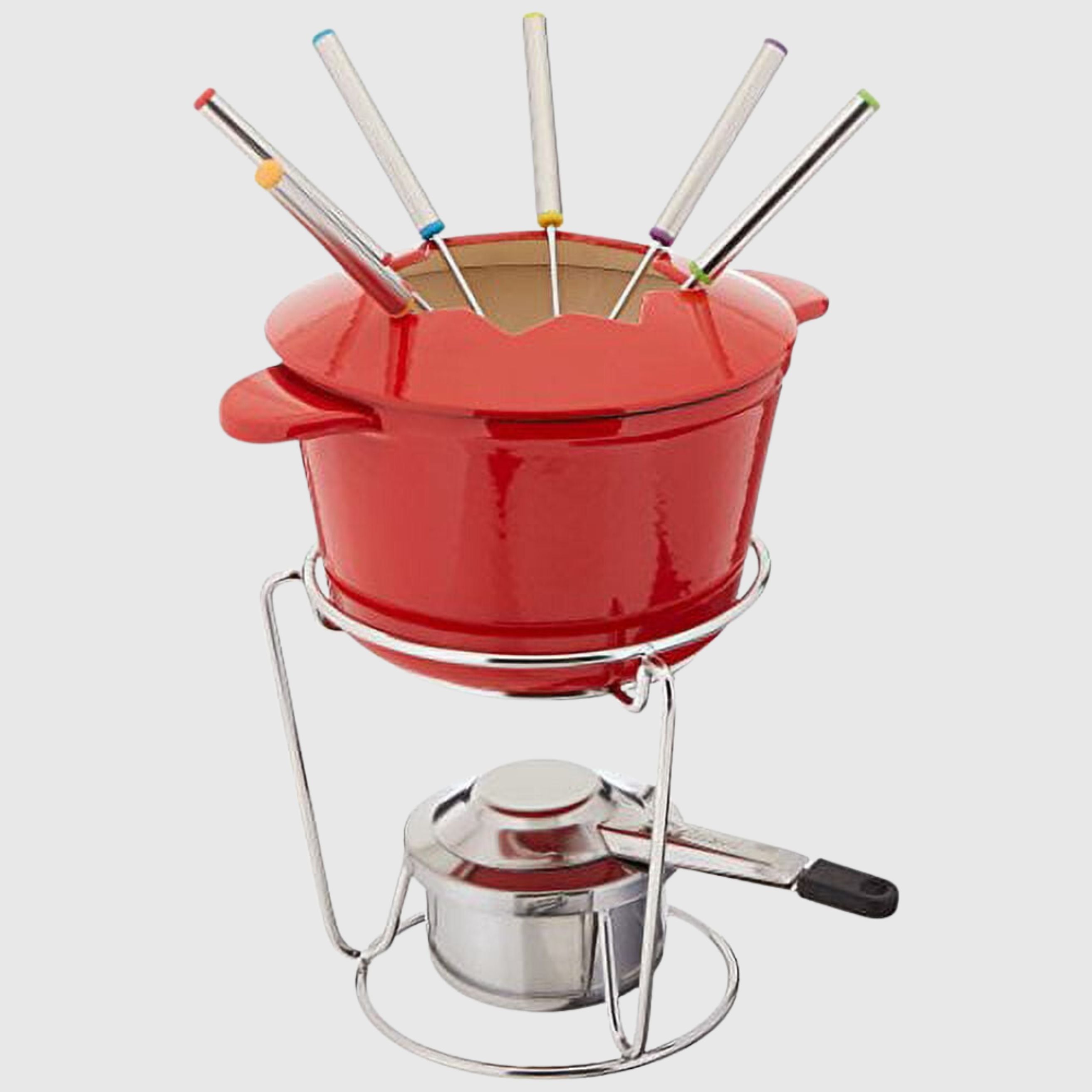 Cuisinart 13-Piece Cast Iron Fondue Set, Red