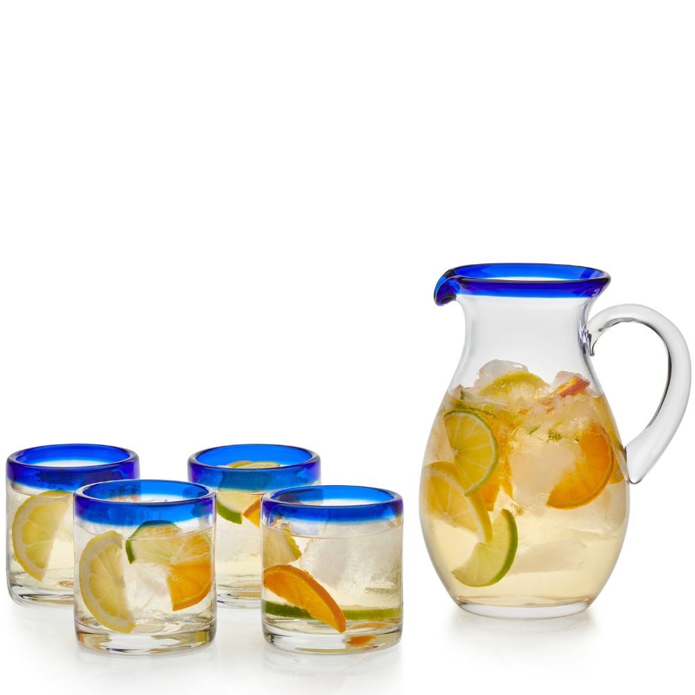 Libbey Sangria Entertaining Set with 4 Rocks Glasses and Pitcher