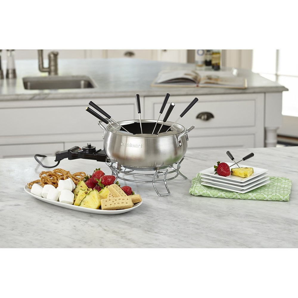 Cuisinart CFO-3SS, 3-Quart Electric Fondue Pot with Forks, Stainless Steel