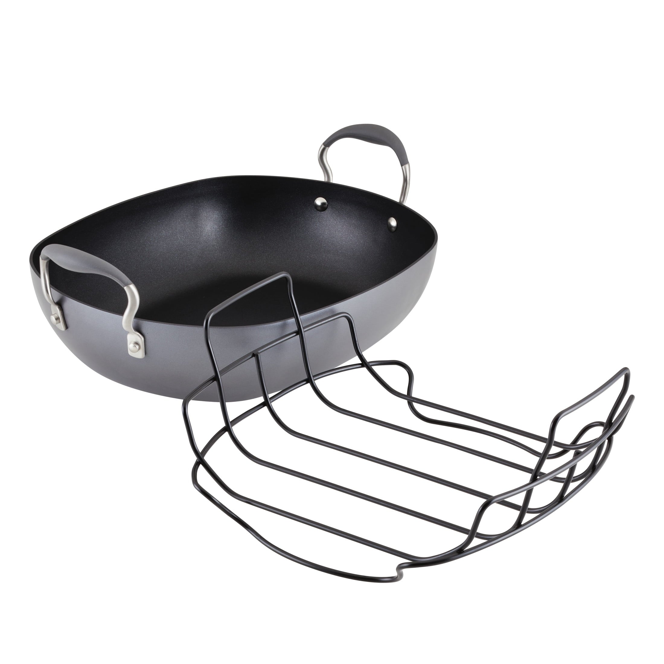 Anolon Advanced Hard Anodized Nonstick Roaster with Rack, Dark Gray