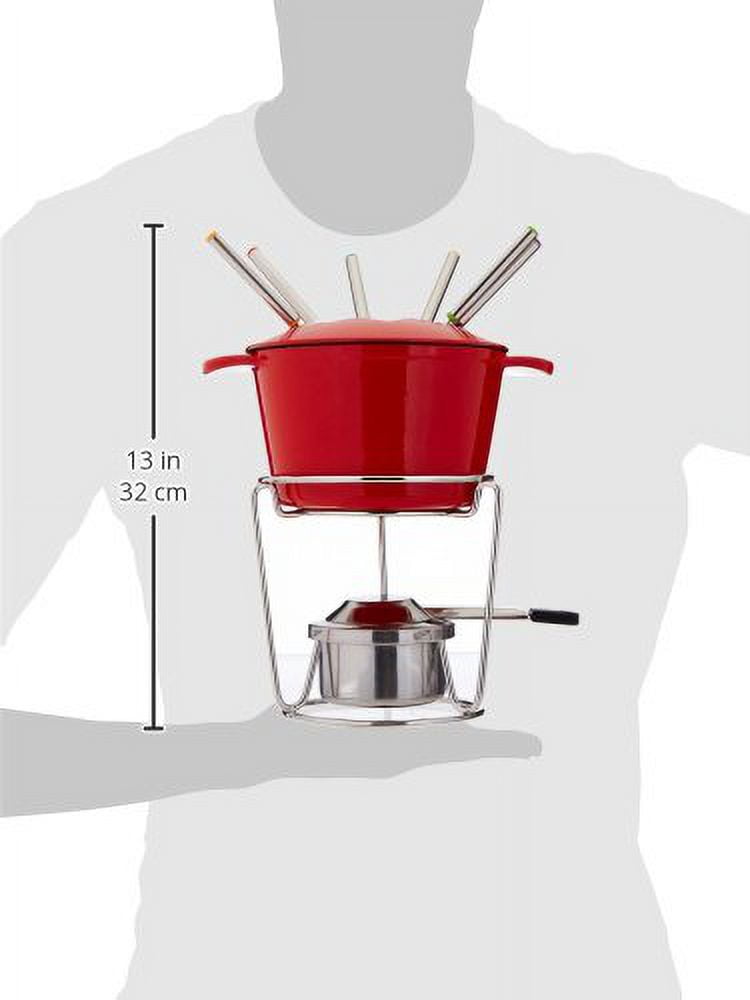 Cuisinart 13-Piece Cast Iron Fondue Set, Red