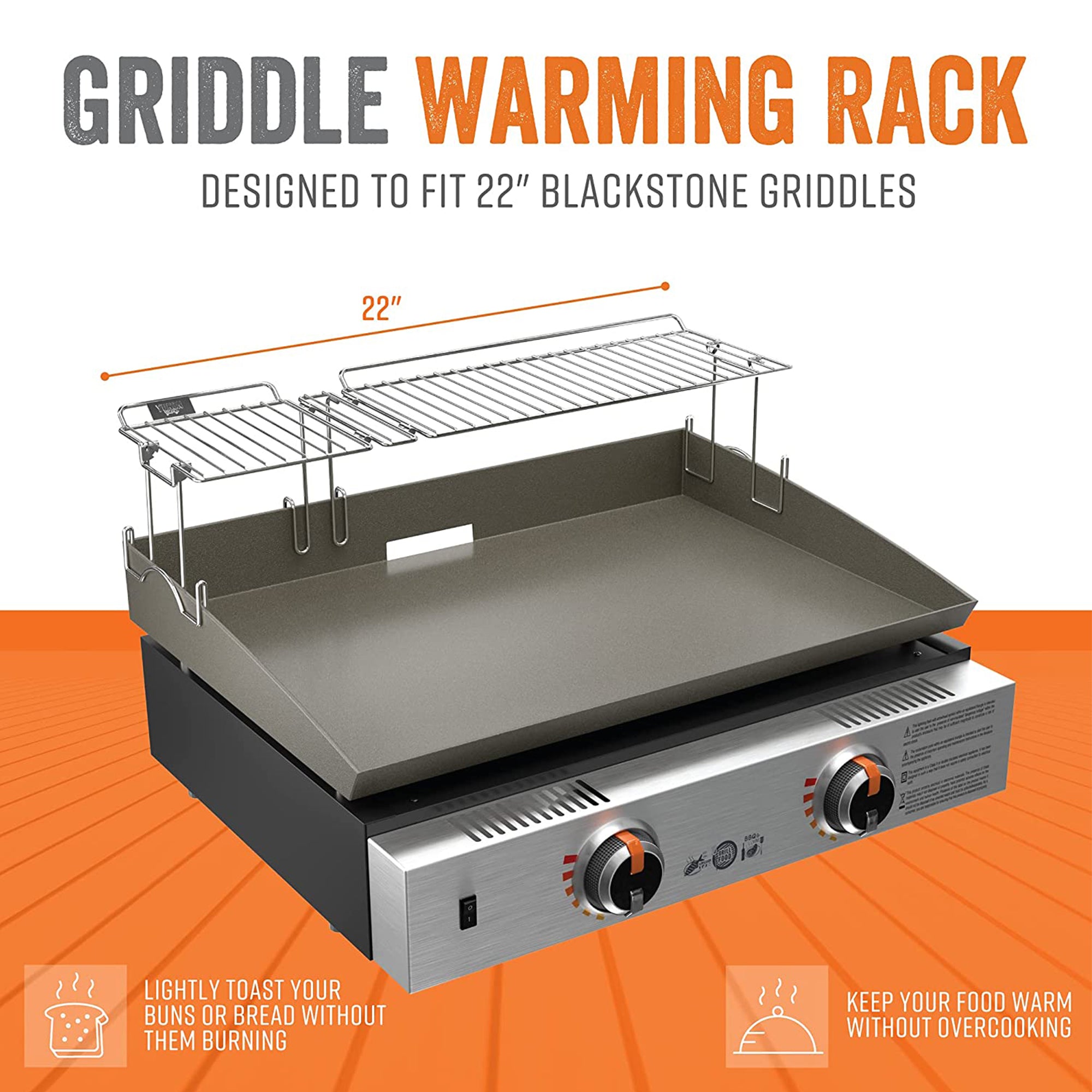 Yukon Glory Collapsible BBQ Grill Rack Griddle Warming Tray for 22