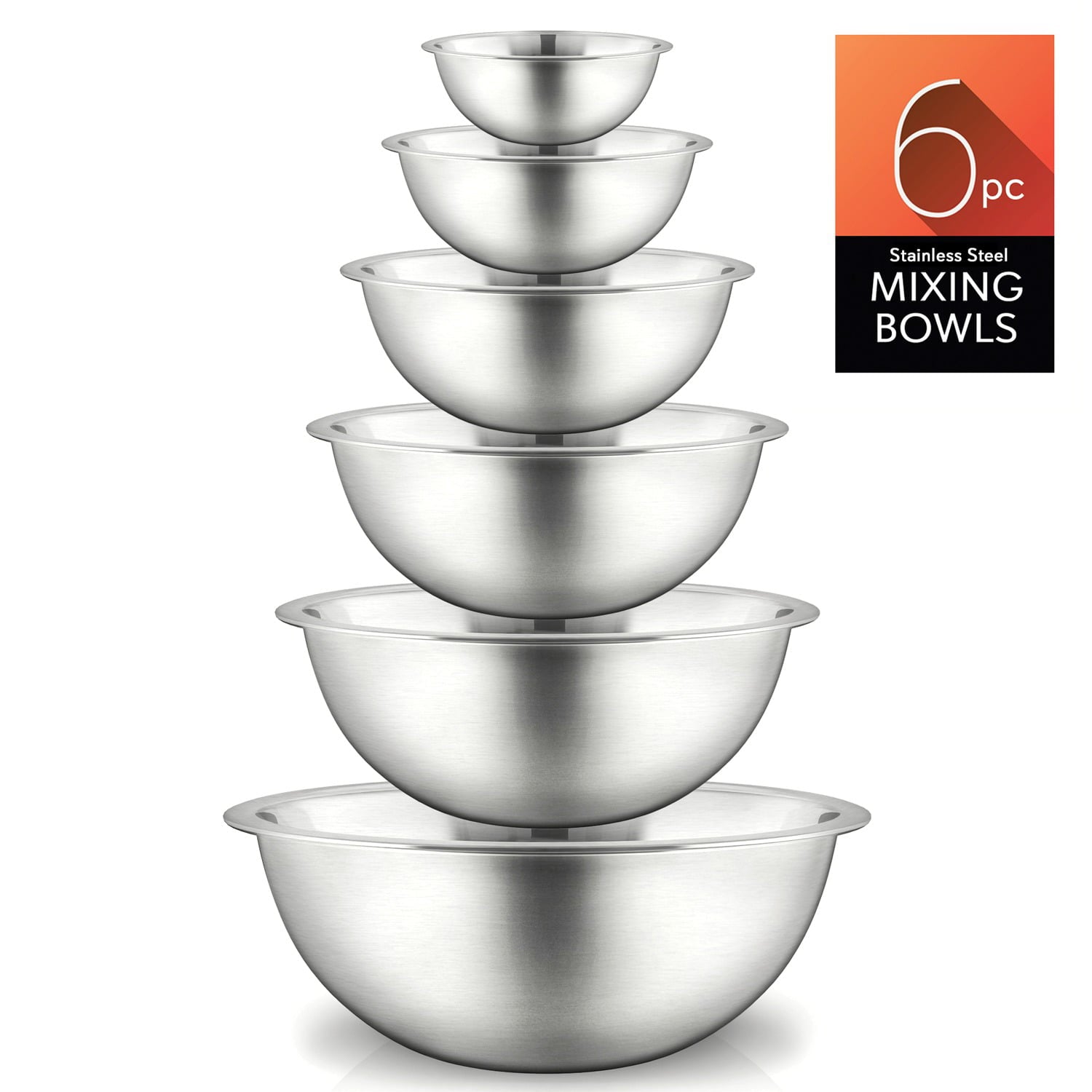 Nutrichef Nutrichef Ncmb6pc Stainless Steel Mixing Bowl Set