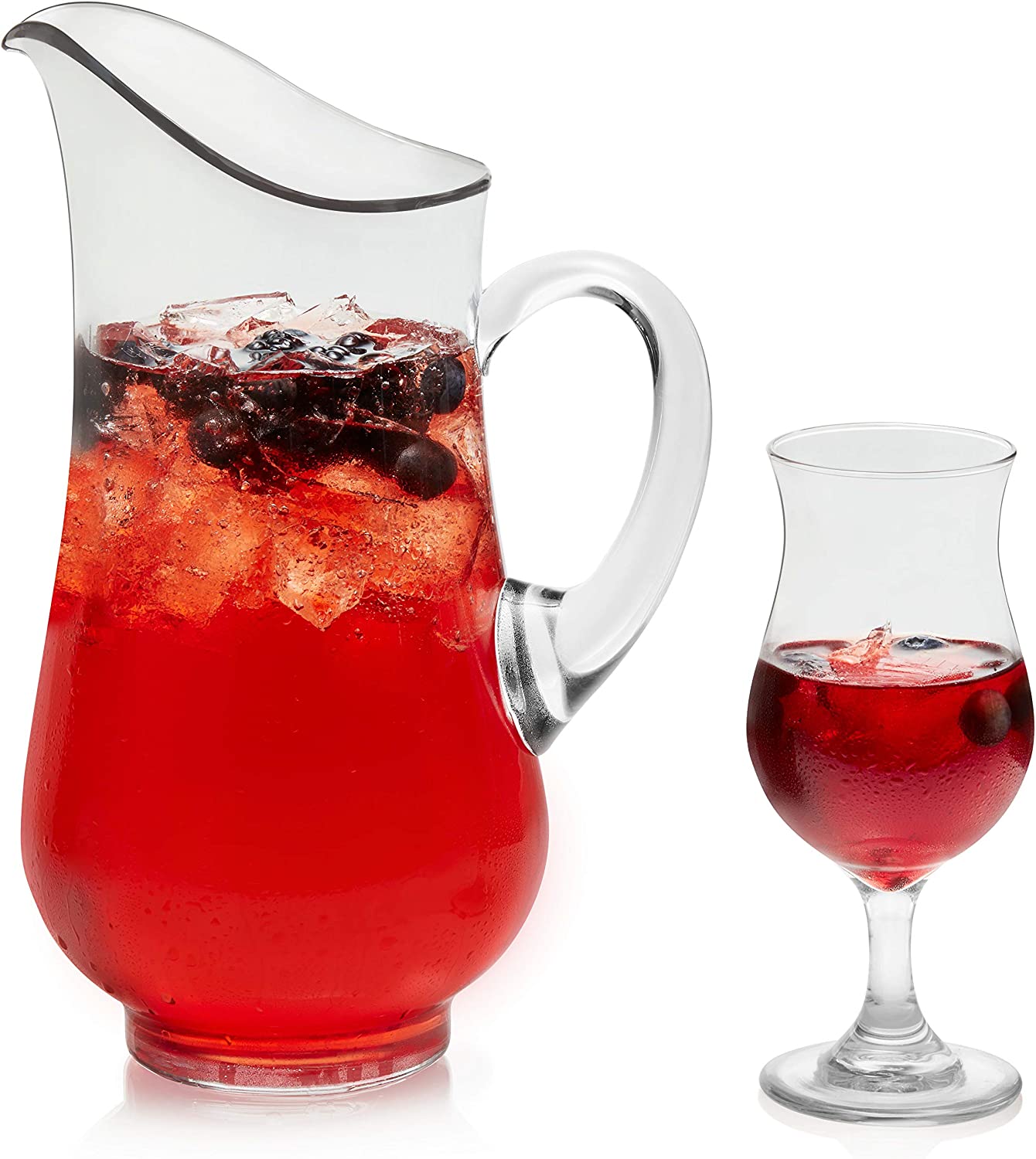Libbey Entertaining Set with 6 Stemmed Glasses and Pitcher