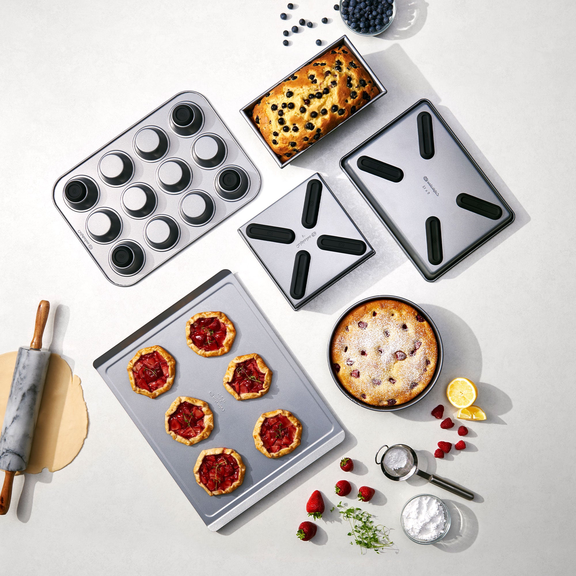 Calphalon 6 Piece Nonstick All Purpose Bakeware Set w Cookie Sheets, Silver