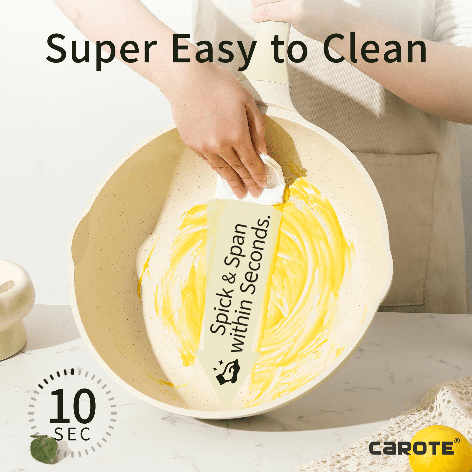 Carote Nonstick Pots and Pans Set, 8 Pcs Non Stick Cookware