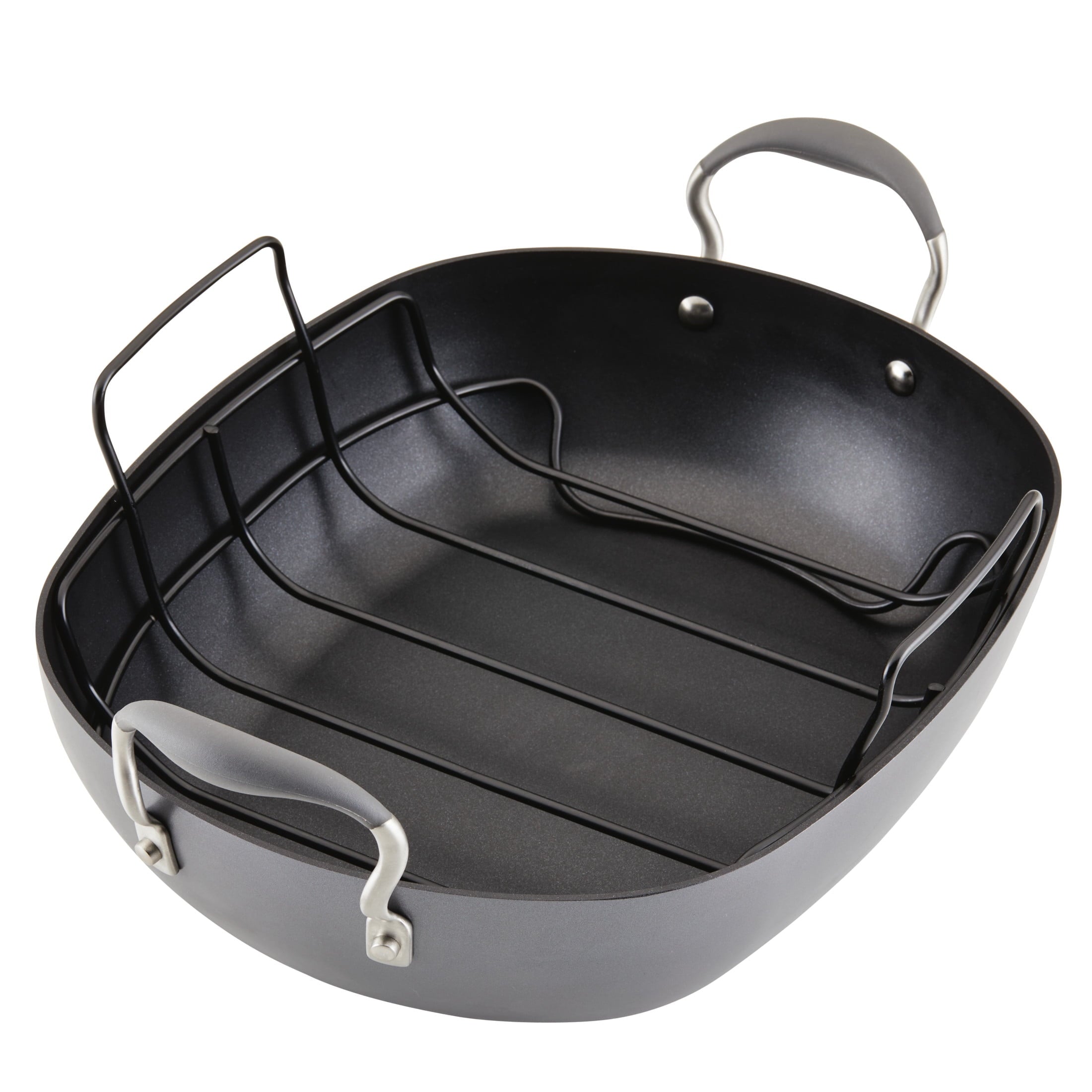 Anolon Advanced Hard Anodized Nonstick Roaster with Rack, Dark Gray