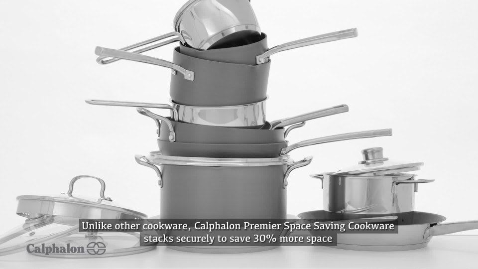 Calphalon Premier Space-Saving Hard-Anodized Nonstick Cookware, 10-Piece Set