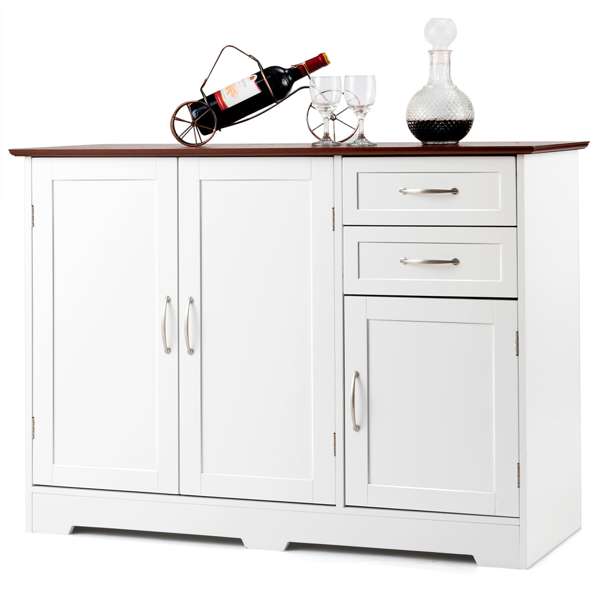 Gymax Buffet Storage Cabinet Console Table Kitchen Sideboardd Home Furni W/2 Drawers