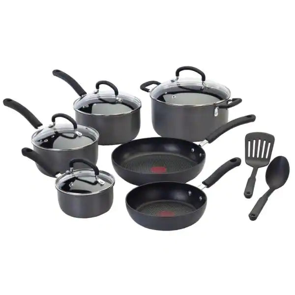 T-fal Ultimate 12-Piece Hard-Anodized Aluminum Nonstick Cookware Set in Black