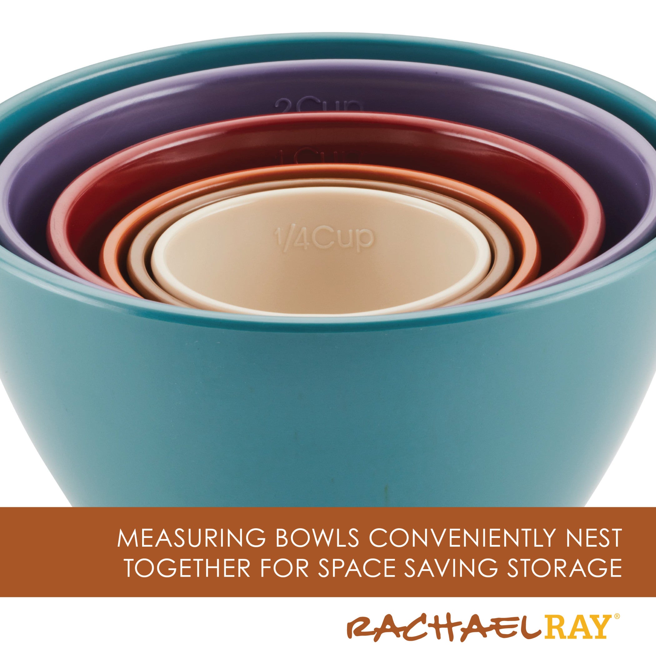Rachael Ray Cucina Hard Enamel Nonstick Cookware and Measuring Cup Set, 18-Piece, Orange