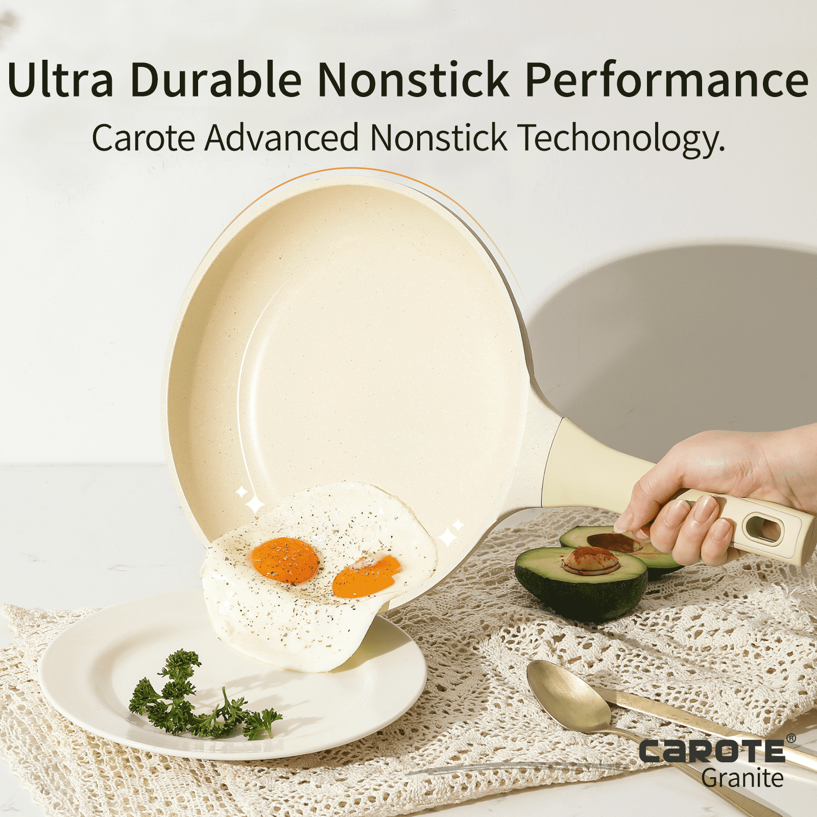Carote Nonstick Pots and Pans Set, 8 Pcs Non Stick Cookware