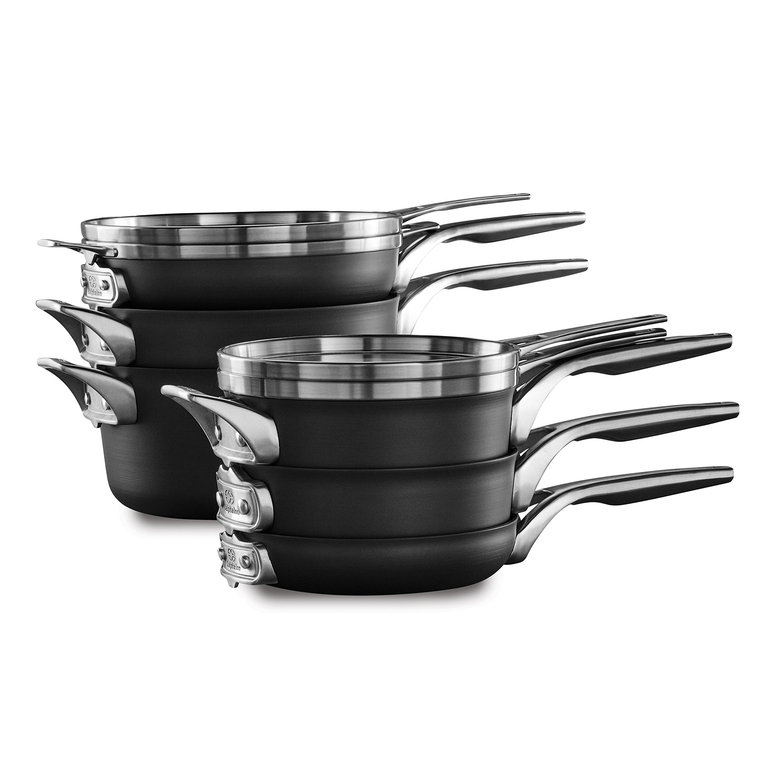 Calphalon Premier Space-Saving Hard-Anodized Nonstick Cookware, 10-Piece Set