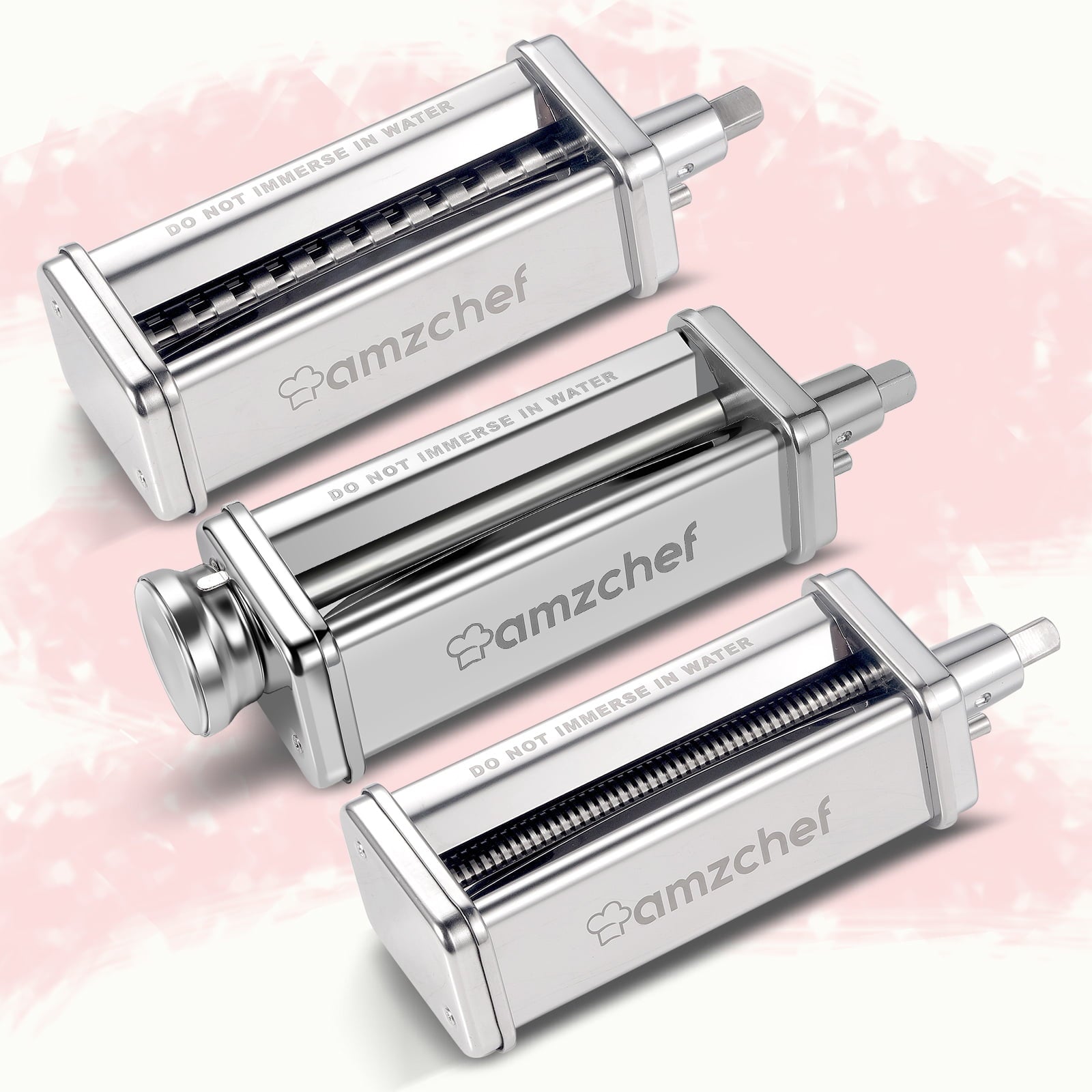 amzchef Pasta Maker Attachments Set for KitchenAid Stand Mixers, Fettuccine Cutter