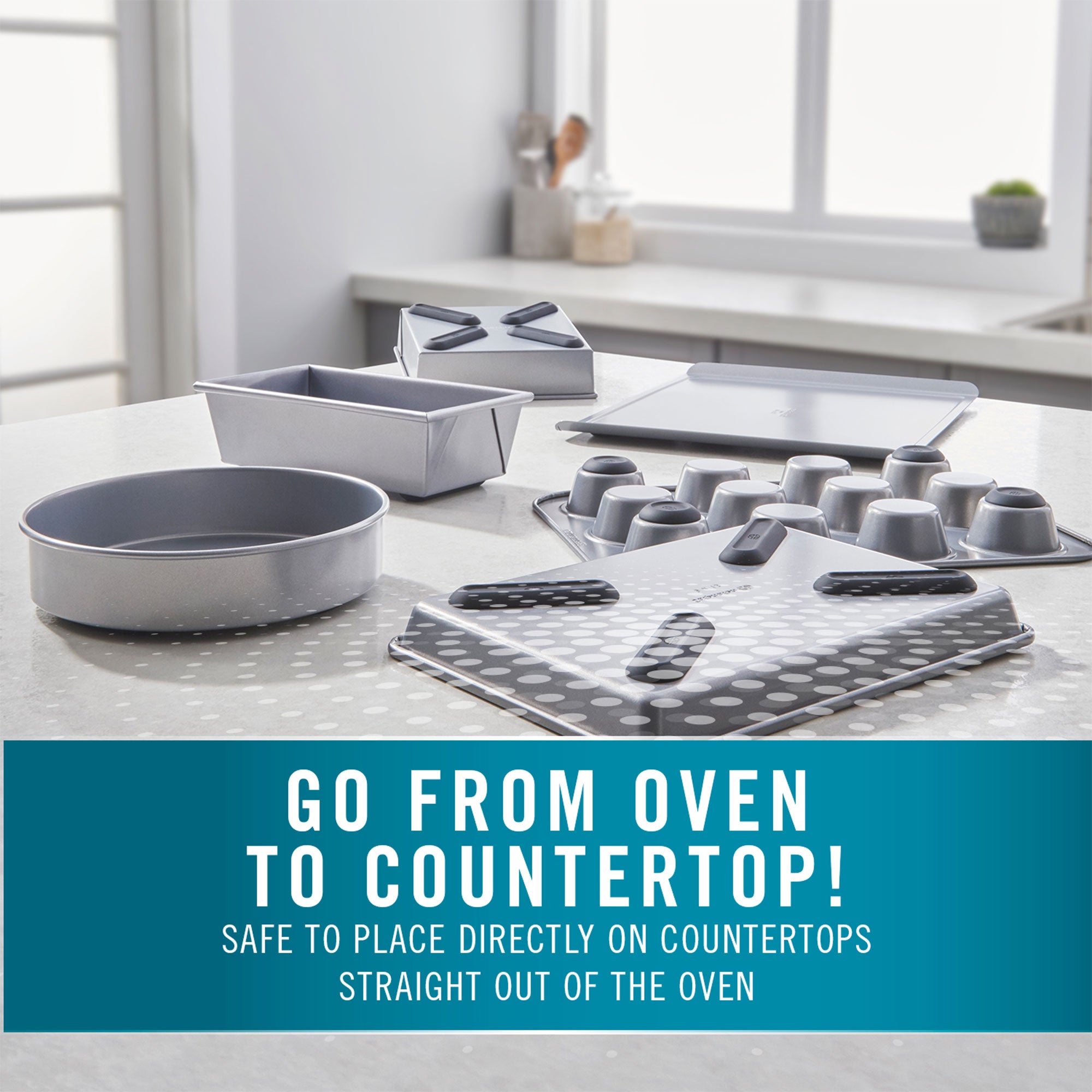 Calphalon 6 Piece Nonstick All Purpose Bakeware Set w Cookie Sheets, Silver